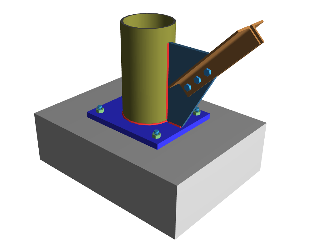 Brace to Column Base Plate Connection_3