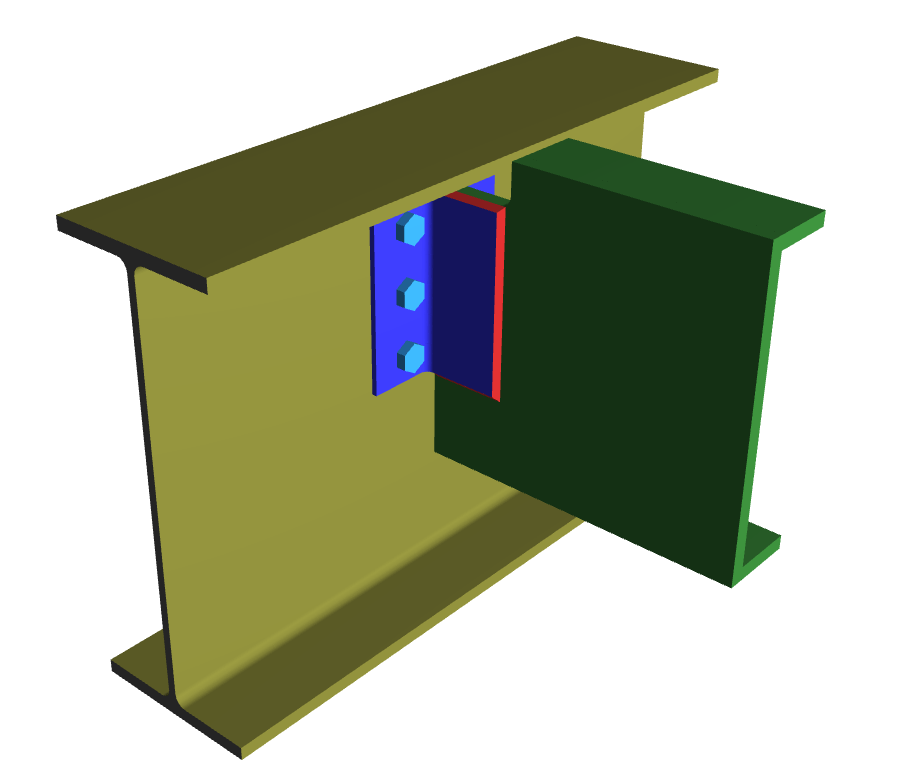 Girder-Beam Clip Angle-One Side-Shear Connection_2