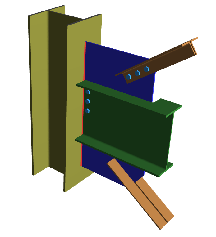 Vertical Brace Diagonal Extended Shear Tab Connection without Gussett_3